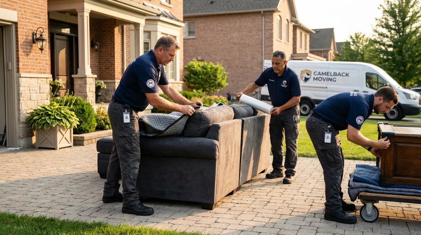 Large estate moving crew wrapping furniture in Pickens, MS